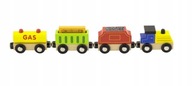 Hračky pre deti Nákladný vláčik 3 vagóny Vláčik Drevené vagóny