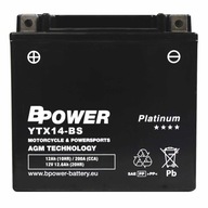 BPower Platinum AGM YTX14-BS 12V 12Ah 200A ETX14