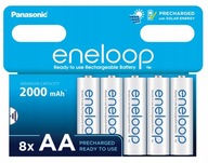 8x batérie Panasonic Eneloop AA R6 2000 mAh