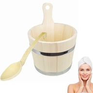 SAUNA SET - vaňa 5l + drevená naberačka | saunový dip|vedro|