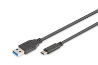 Kábel DIGITUS SuperSpeed ​​USB 3.0 Typ USB A/USB C M/M čierny 1m