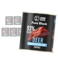 John Dog Pure Black Deer Mokré krmivo pre psov pre šteniatka, plechovka 6x800g