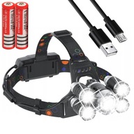 VÝKONNÁ HLAVOVÁ LAMPA DO HLAVOVEJ LAMPY NABÍJACIE X5 LED USB