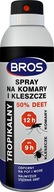 Sprej proti komárom a kliešťom 50% Deet 180ml Bros