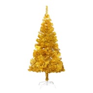 Umelý vianočný stromček so stojanom, zlatý, 150 cm, PET