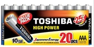 Alkalické batérie Toshiba, HPA LR03GCP MP-20 – 20 ks.