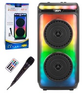 Bluetooth reproduktor Bezdrôtový mobilný FM stĺpik + mikrofón na diaľkové ovládanie Karaoke