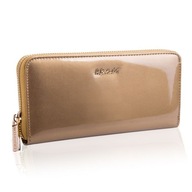 Veľká zlatá kožená peňaženka Betlewski Clutch Bag