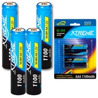 4x Ni-MH AAA R3 BATÉRIA 1,2V 1100mAh SET