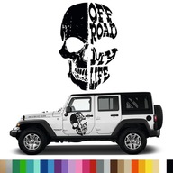 NÁLEPKA Grafika na bok auta OFF ROAD MY LIFE SKULL Skull 38x56