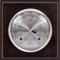 BAROMETER HYGROMETER TEPLOMER RETRO drevená meteostanica