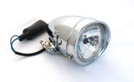 PREDNÁ LAMPA 125MM H4 CHOPER CHROM KOV HIT