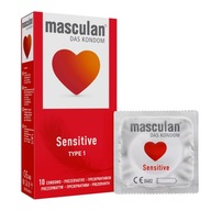 Masculan Sensitive kondómy, klasické PREMIUM kondómy, 10 ks.