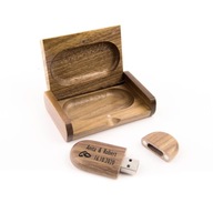 Pendrive Drevený orech 16 GB 3.0 + Krabica Gravírovaná SVADBA