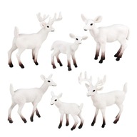 6ks Živé figúrky zvierat Deer DIY White