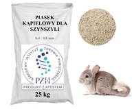 Pieskový kúpeľový prach pre činčily 0,4-0,8 mm, 25 kg, certifikát PZH