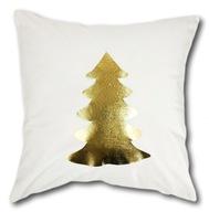 Obliečka na vankúš White Gold Christmas Tree Suede