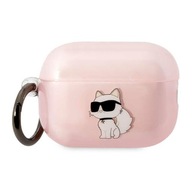 Puzdro na AirPods Pro 2 ružové Karl Lagerfeld NFT Ikonik Choupette Head