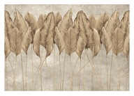 Fototapeta LEAVES CONCRETE 3D Beige Feathers 368x254