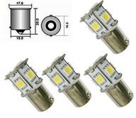 4x 6V DC 1156 BA15S Biela 12 LED žiarovka SMD Heart