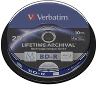 BD-R Verbatim M-Disc 25 GB 4x tlačový koláč 10