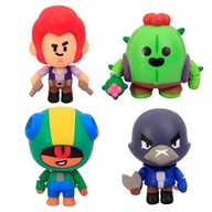 BRAWL STARS SÚPRAVA 4 POHYBLIVÝCH figúrok SPIKE A COLT + VRANA A LEON 11,5 CM