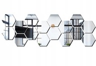 Nástenná dekorácia Zrkadlo Hexagon Honeycomb Veľká sada 12 kusov Hexa