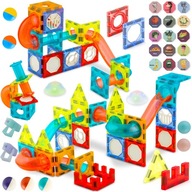 MAGNETICKÉ BLOKY VZDELÁVACIE STAVBA SADA NÁLEPEK 3D PUZZLE