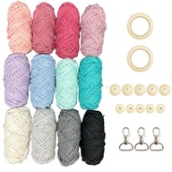 MACRAME SET bavlnená šnúrka 240 m a príslušenstvo