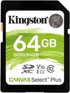 Pamäťová karta Kingston SDXC Canvas Select Plus 64 GB 100R Class 10 UHS-I