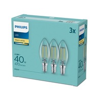 3x E14 PHILIPS LED žiarovka 4W = 40W RETRO FILAMENT