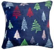 Vianočná obliečka na vankúš 40x40 Winter Vibes Navy Blue Christmas Trees