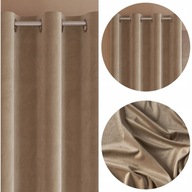 Záves s očkami 140x160 svetlobéžové VELVET polostmavujúce prstene