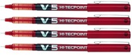 PILOT V5 HI-TECPOINT guľôčkové pero červené x4