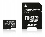 TRANSCEND 8 GB micro SD microSD SDHC Trieda 4 +a SD