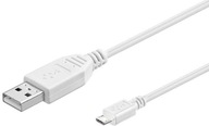 MicroConnect Micro USB kábel, biely, 5 m