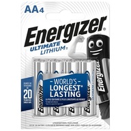 4x ENERGIZER ULTIMATE LITHIUM AA LR6 1,5V lítiové batérie hrubé tyčinky