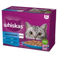 WHISKAS vlhké krmivo pre mačky s príchuťou rýb v želé vrecúškach 12x85g