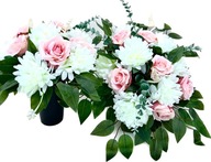 Krásna prírodná kytica + sada kytice pre chryzantémy Monument Grave Roses
