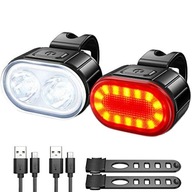 BICYKLOVÝ SET SVETLO PREDNÉ + ZADNÉ LED SVETLO USB