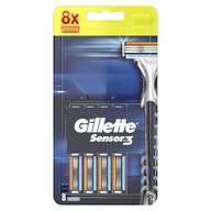 Gillette Sensor 3 čepieľkové vložky pre pánske holiace strojčeky, 8 kusov