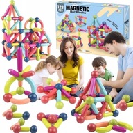 MAGNETICKÉ BLOKY XXL SET PRE DETI FAREBNÁ STAVEBNÁ HRAČKA 128