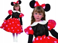 MIKI Outfit KARNEVAL kostým ročník 104 MINNIE MOUSE PLESOVÉ ŠATY ŠATY ČELENKA