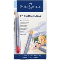 12-farebné akvarelové ceruzky Faber-Castell v kovovej krabičke