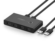 Spínacia skrinka UGreen HUB KVM USB 2x4 USB