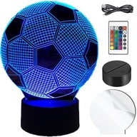 NOČNÁ LAMPA FUTBAL 3D FARBY DIAĽKOVÉ