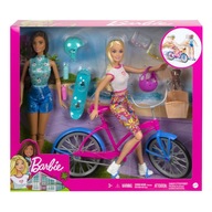 HJY84 Bábika Barbie 2ks na bicyklovom skateboarde so psím bicyklovým skateboardom