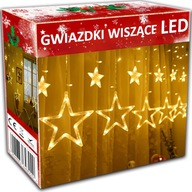 LED VIANOČNÉ HVIEZDY ZÁVESNÉ GARLANDY VIANOČNÉ SVETLÁ ZLATÉ LED ZÁCLONY