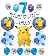 Sada Pokemon Pikachu Balloons 7 narodeniny + meno