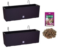 2x Balkónový box DRC600W + Expandovaná hlina a hnojivo